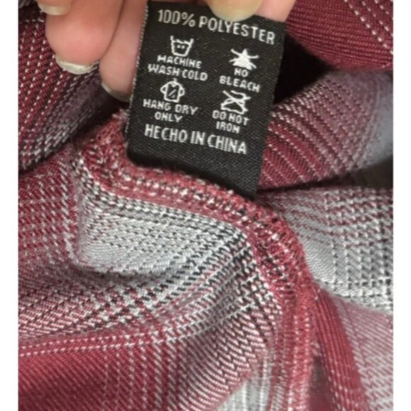 Dixxon Flannel Co Men's Long Sleeve Button Up Shirt Red/Gray "Pinot" Size L - Picture 5 of 5